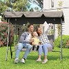 Patio Swing Chair With Adjustable Canopy, 3-Person Outdoor Swing Chair, Convertible Canopy Hanging Swings Glider Lounge Chairs - 3 of 4
