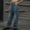 Coolmee Women's Baggy Jeans Vintage Wide Leg High Rise Barrel Denim Ankle Pants with Pockets - 3 of 4