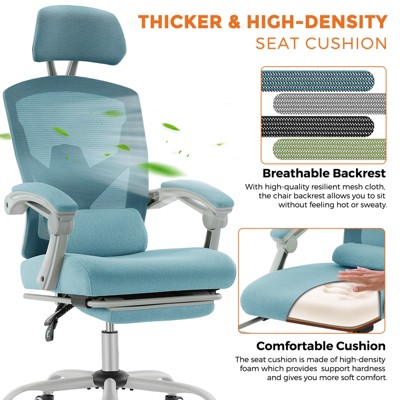 DOMETOUR Gaming Ergonomic Foot Rest Reclining, High Back Mesh Home Office Computer Desk Chair