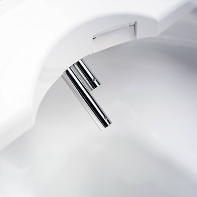 Elongated White Smart Bidet Toilet Seat with Remote
