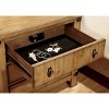 Vynxaria Cottage Style Nightstand with USB Charger Weathered Elm Ball Bearing Glides Top Drawer Power Outlet for Bedroom - 4 of 4
