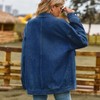 Womens Oversized Drop Shoulder Denim Jacket Casual Loose Fit Jean Coat - 2 of 4