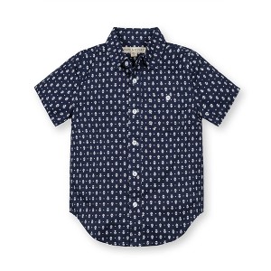 Hope & Henry Boys' Linen Short Sleeve Button Down Shirt, Kids - 1 of 4
