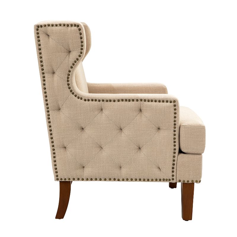 Set of 2 Gerald Armchair with Recessed Arms and Button-tufted Design| KARAT HOME, 3 of 11