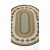 Earth Rugs Hand-Stenciled Needles & Cones Oval Patch 5'x8' Country Floor Tread - 3 of 3