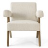 Morgan Accent Chair With Arms,22.5" Wide Lounge Armrest Linen Accent Chair,Upholstered Seat and Back With V Shape Solid Wood Legs-Maison Boucle - 3 of 4