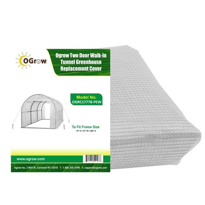 Two Door Walk-In Tunnel Greenhouse Replacement Cover Clear - OGrow