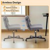 Desk Chair, Criss Cross Chair with Rocking Function & Adjustable Height, Comfy Swivel Armless Chair, 300lbs Capacity Cross Legged Rolling Chair - 4 of 4