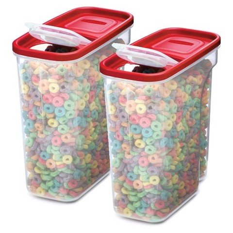 Rubbermaid Dry Food Storage Container, Kitchen Organizer w/ Flip-Top Lid, 2 Pack