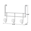 Evideco French Home Goods Over the Door Coat and Hat 3 Hooks BIG BALLS Rail-Rack White - 4 of 4