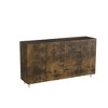 63 Inch Sideboard Buffet Cabinet with Rack Shelf 4 Doors 3 Drawers, Coffee Bar Storage with Metal Legs, Divided Display Storage Sideboard, Brown - 4 of 4