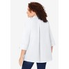 Woman Within Plus Size Perfect Three-Quarter Sleeve Back Pleat Shirt - 3 of 4
