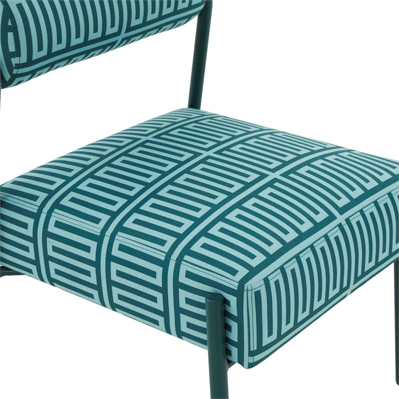 Jolene Green Patterned Upholstered Linen Accent Chair, 3 of 11