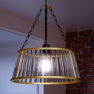 Urban Ambiance Luxury Art Deco Pendant Light,  23" x 20",  Midnight Black Finish, UHP3021 - 1 of 4