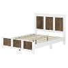 NicBex Farmhouse Wooden Full/Queen Platform Bed Frame with High Headboard and Footboard,Solid Wood Slats Support,No Box Spring Needed,Easy Assembly - 3 of 4