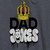 Rerun Island Men's Dad Jokes Crown Long Sleeve Graphic Cotton Sweatshirt Hoodie - Dark Heather Grey XXL - 2 of 3