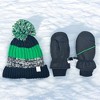 Rugged Bear Toddler Winter Hat & Ski Mittens Set - Cozy Beanie with Pom Pom & Warm Mittens for Boys & Girls, Ages 2-3 Years - 2 of 4