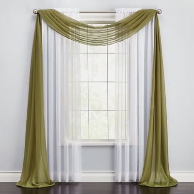BrylaneHome BH Studio Sheer Voile Scarf Valance