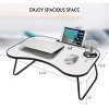 Portable Laptop Desk, Gray and White Matte Metal and Wood Construction, Foldable Design with Cup Holder, 26.5 x 18.5 Inches, for Bed, Car, Couch, Home - 4 of 4