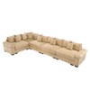 Aukfa 4-Seater Oversized Cloud Modular Sectional Sofa , Corduroy Fabric, Extra-Thick Armrests,  Easy Assembly, Ergonomic，Camel - 2 of 4