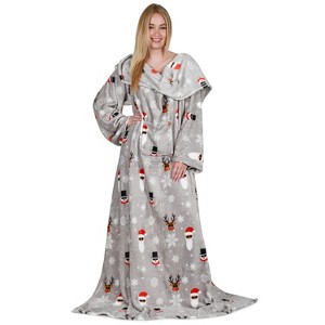 Catalonia Women Men Funny Printed Wearable Blanket Long Robe, Soft Fleece Mink Micro Plush Wrap Snuggie Blanket for Adult, Cozy Gift for Woman Man - 1 of 4