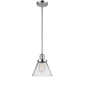 Cone - 1 Light Stem Hung Mini Pendant In Industrial Style-10 Inches Tall and 8 Inches Wide - 1 of 1