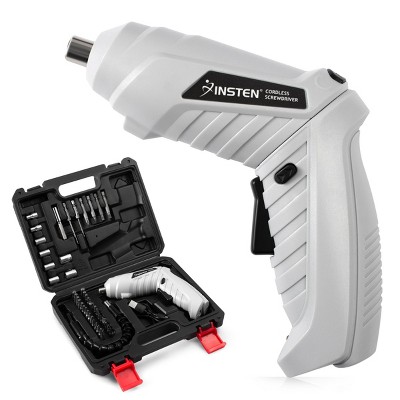 Insten Electric Screwdriver, USB Rechargeable 3.6V Cordless Screwdriver Includes 47 Bit, Power Screw Driver Tool Kit, Torque Adjustable, LED Light