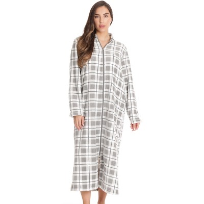 Just Love Women’s Plush Zipper Lounger Robe – Soft Microfleece House Dress with Pockets