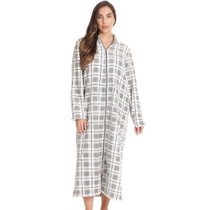 Just Love Women’s Plush Zipper Lounger Robe – Soft Microfleece House Dress with Pockets - 1 of 3