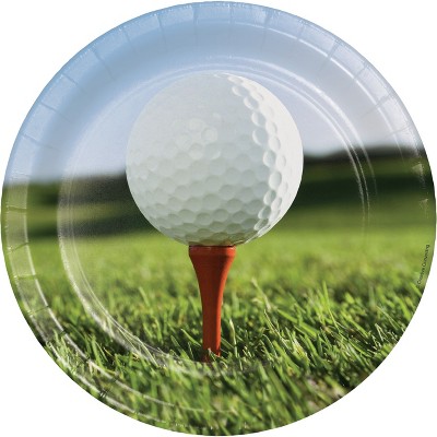 24ct Golf Paper Plates White