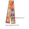 Elerevyo Women's Floral Printed Contrast Color Skinny Long Hair Ribbon Neck Tie Scarves 1 Pc - 3 of 4