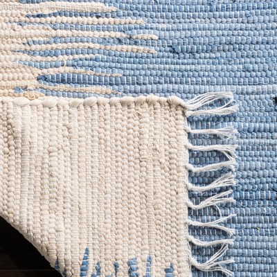 Montauk 3' x 5' Gray and Blue Handwoven Cotton Area Rug