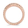 Black Bow Jewelry Stackable 14K Rose Gold Plated Silver Domed Wheat Design Band - 2 of 4