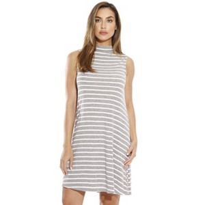 Just Love Stripe Short Dress / Summer Dresses for Women (Small, Grey / White) - 1 of 3