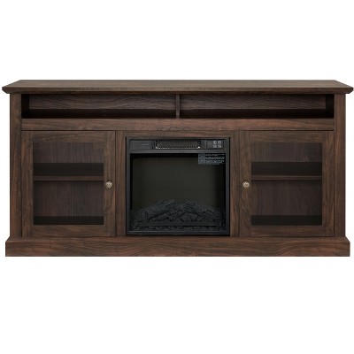 NicBex Fireplace TV Stand Modern Entertainment Center for  TV Up to 65 Inch with Open Storage 18 Inch Electric Fireplace with Adjustable Warmth