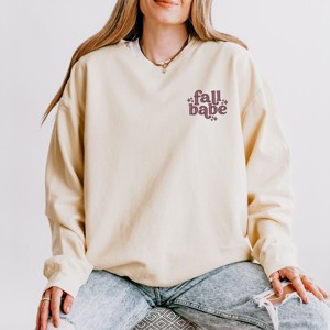Simply Sage Market Embroidered Fall Babe Stars Lightweight Garment Dyed Sweatshirt - 1 of 4