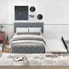 Costway Queen Upholstered Platform Bed with Twin XL Trundle and 2 Drawers Wooden Slats - 4 of 4