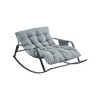 Runesay Modern Rocking Chair with Extra-Wide Technical Leather Upholstered Gliding Chair - 4 of 4