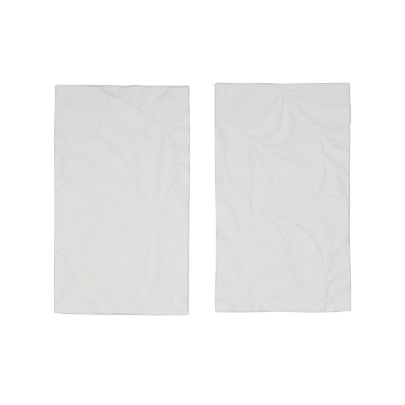 Olivia &#38; May Set of 2 Metal Leaf Embossed Wall Decors White, 2 of 9