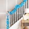 Northlight Pre-Lit Artificial Pine Christmas Garland - 9' - Sky Blue - Clear Lights - 2 of 4