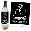 Big Dot of Happiness Mr. and Mrs. - Black and White Wedding or Bridal Shower Decorations for Women and Men - Wine Bottle Label Stickers - Set of 4 - 2 of 4