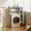 Tangkula Over The Toilet Storage Cabinet with Toilet Paper Holder Bathroom Space Saver Above Toilet with Adjustable Shelves Gray/White - 3 of 4