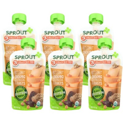 Sprout Organic Butternut Chickpea Quinoa and Dates Baby Food 8 Months and Up - Case of 6/4 oz