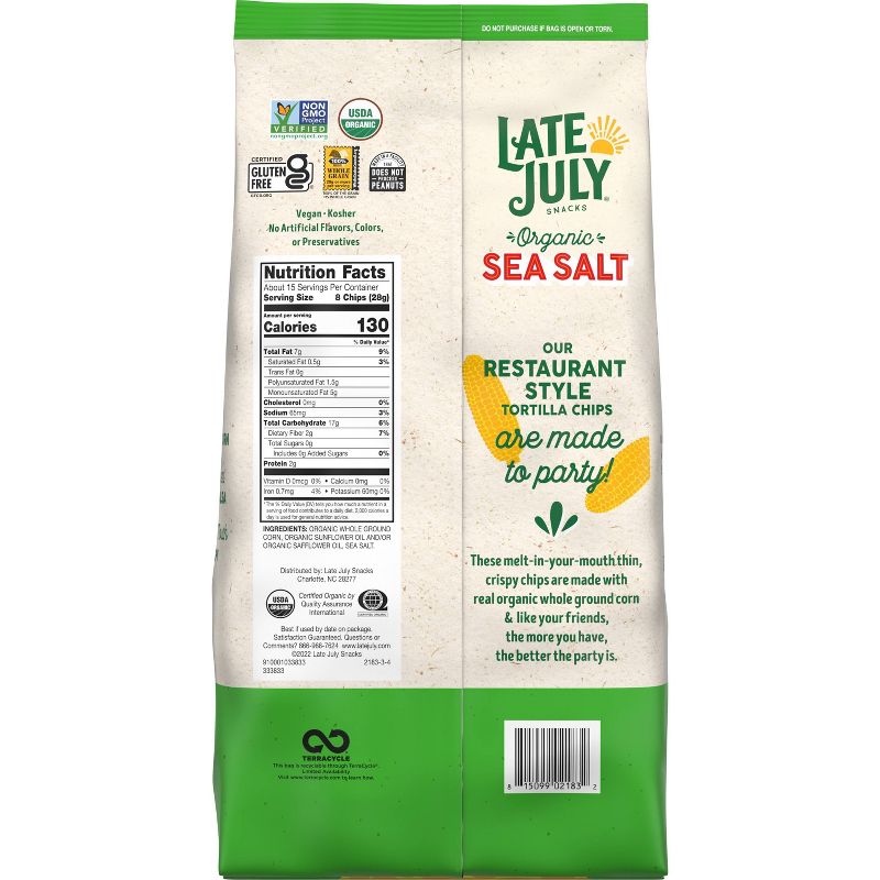 Late July Party Size Restaurant Style Organic Sea Salt - 14.75oz, 4 of 13