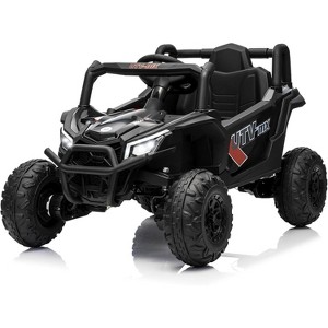 12V Kids Ride On Car, UTV Truck with Remote Control,4WD/2WD Switchable, Electric Vehicle with 4 Spring Suspension ,EVA Tires, Safety Belt, for 3+ - 1 of 4
