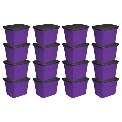 Sterilite 18 Gallon Storage Tote - Royal Purple / Black, 18 gal