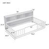 NicBex Twin/Full Size Kids Montessori Bed with Bedside Bookcase,Floor Bed with Shelves and Fence,Toddler bed for Bedroom Playroom,Gray/White - 3 of 4