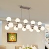 PAKOKULA 15-Light Silver Linear Sputnik Chandelier with Opal Glass Globe Shade - 2 of 4