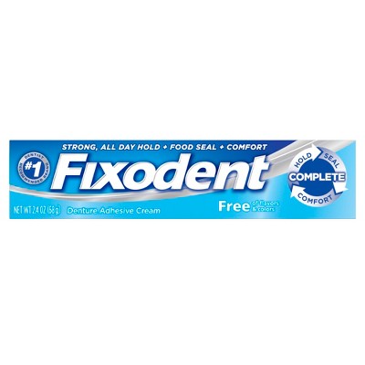 Fixodent Complete Free Denture Adhesive Cream - 2.4oz