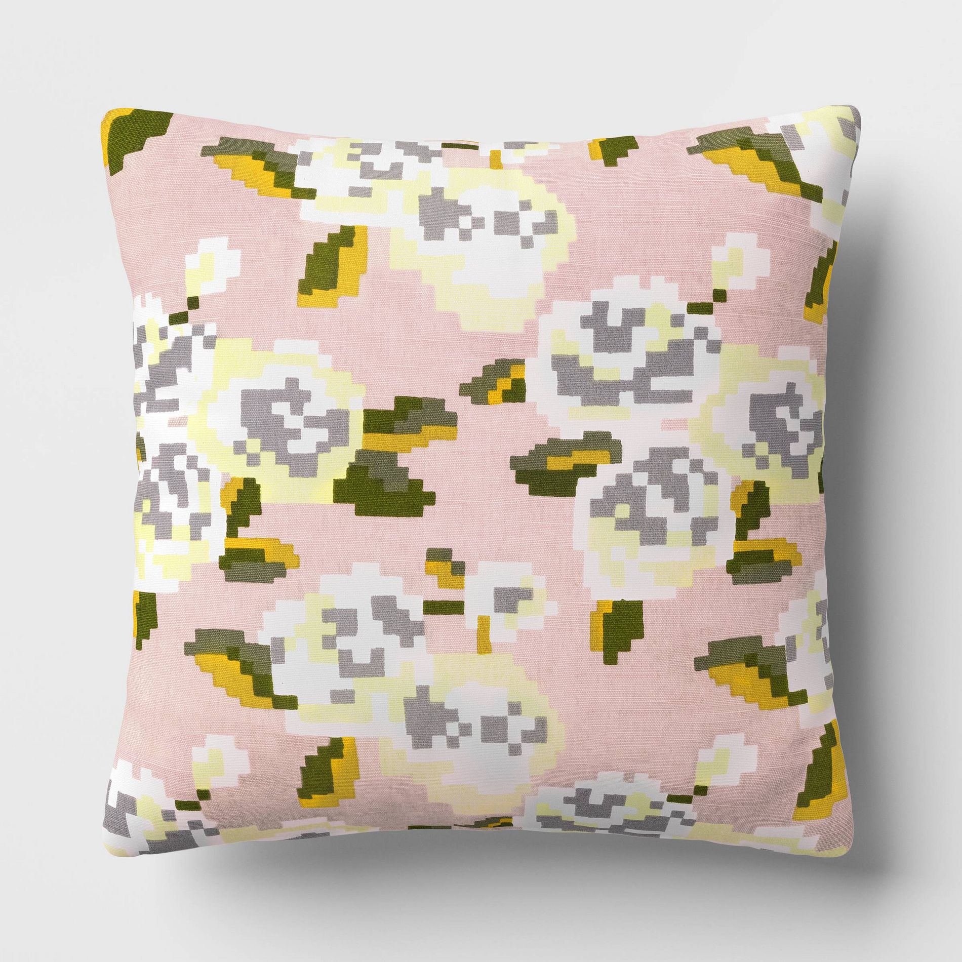 16" x 16" Woven Cotton Throw Pillow Pixel Rose - Room Essentials™